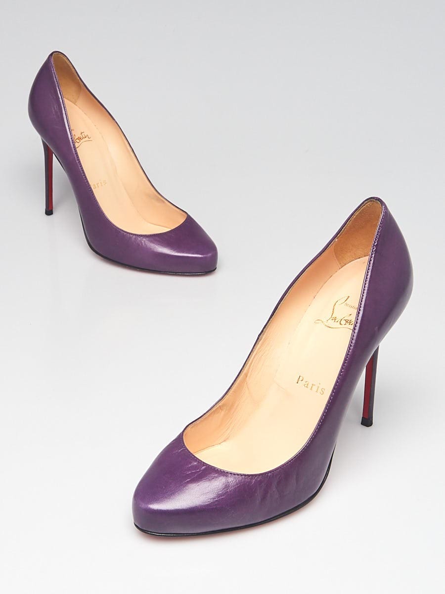Christian Louboutin Purple Calfskin Leather 100 Pumps Size 7.5/38
