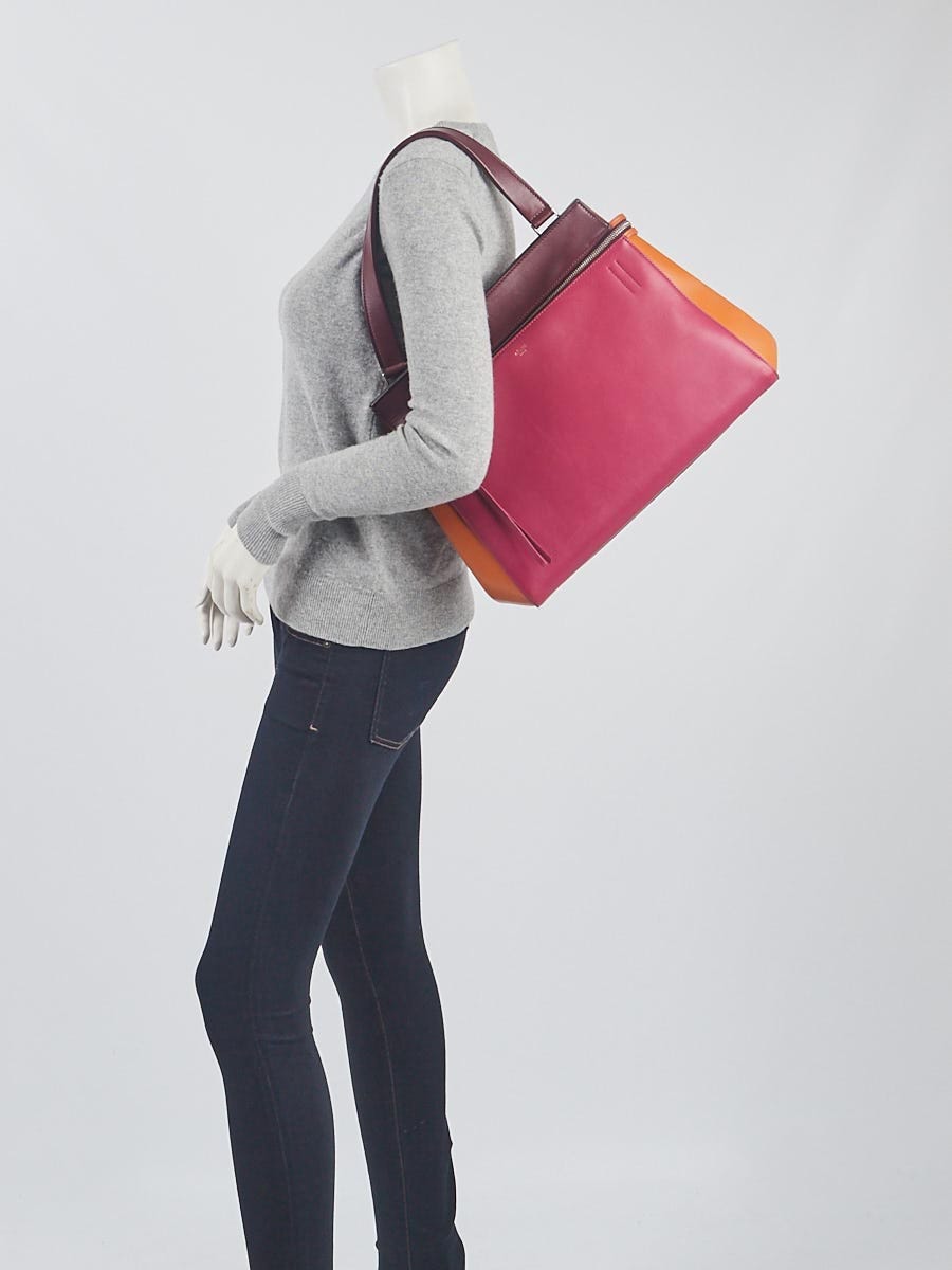 Celine Tri-Colored Smooth Calfskin Leather Medium Edge Bag