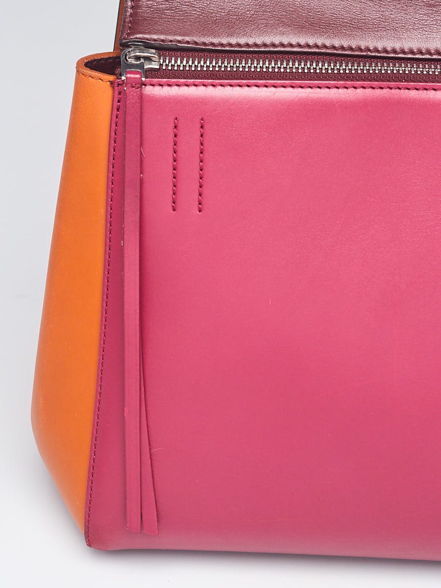 CÉLINE ピンクオレンジ クラッチバッグ Celine Pink Leather Small Trio Crossbody Bag | Yoogi's Closet