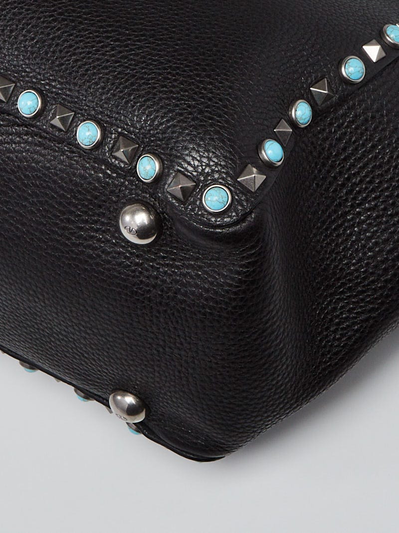 VALENTINO Rockstud Medium Tote in Turquoise - More Than You Can Imagine