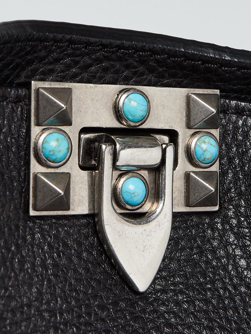 VALENTINO Rockstud Medium Tote in Turquoise - More Than You Can Imagine