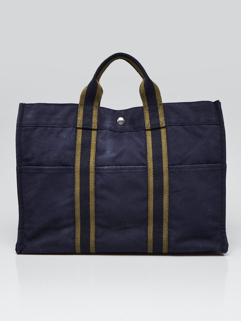 Hermes canvas fourre online tote bag