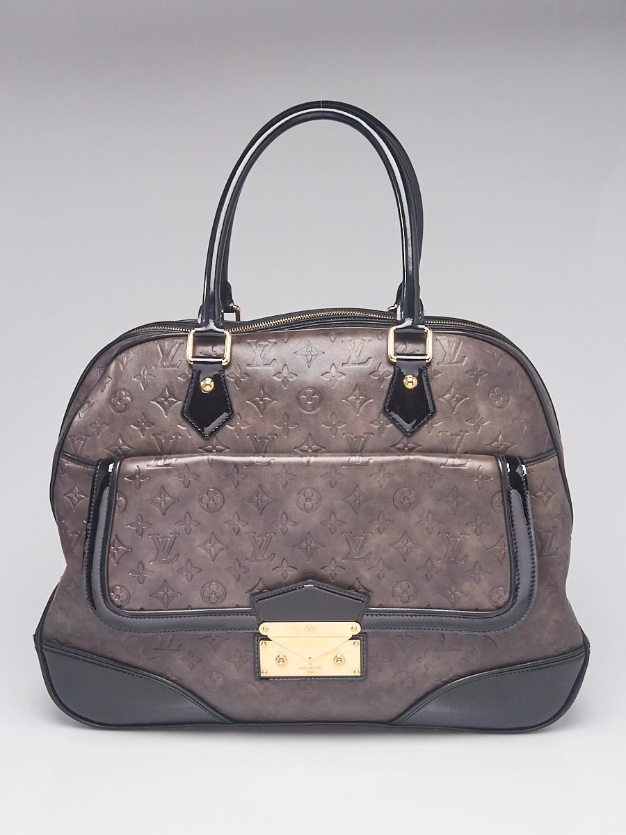 Louis Vuitton Gris/Black Monogram Embossed and Patent Leather