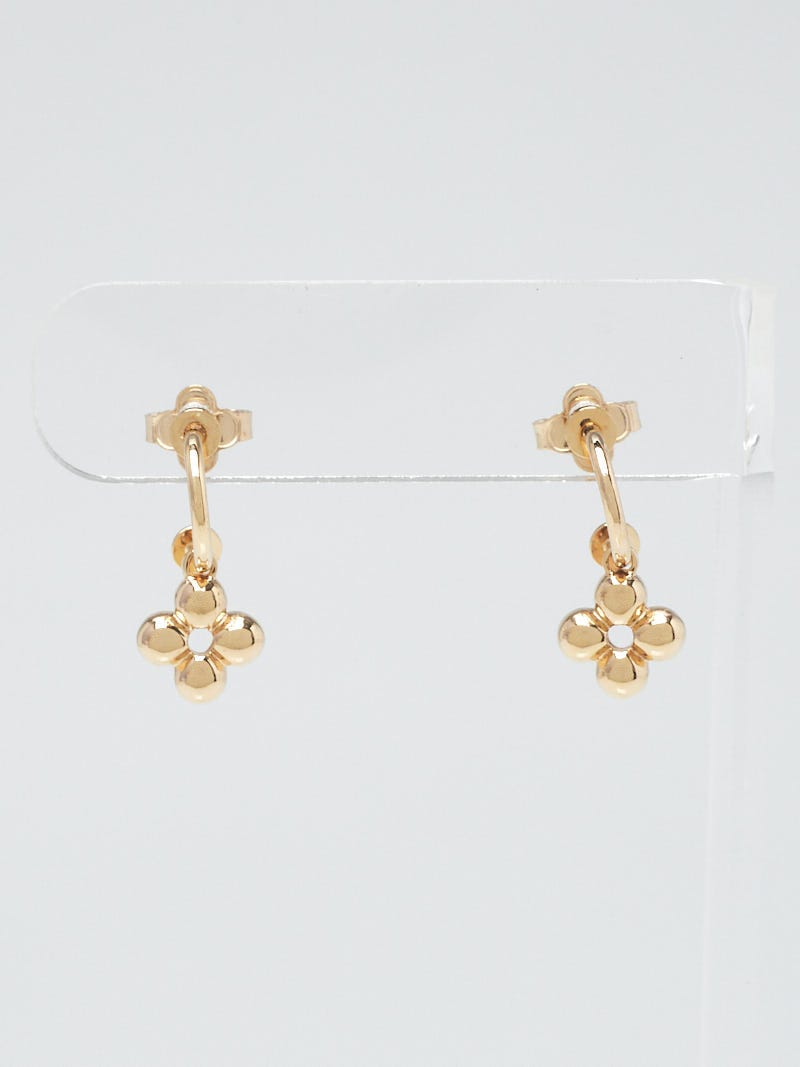 Louis Vuitton Goldtone Metal Blooming Earrings - Yoogi's Closet