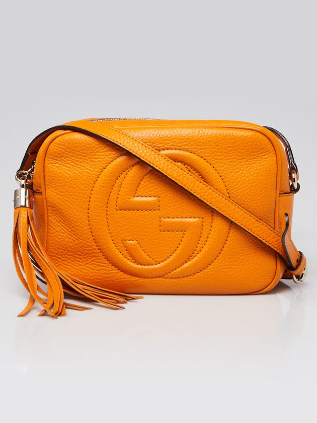 Gucci Orange Pebbled Leather Soho Disco Shoulder Bag
