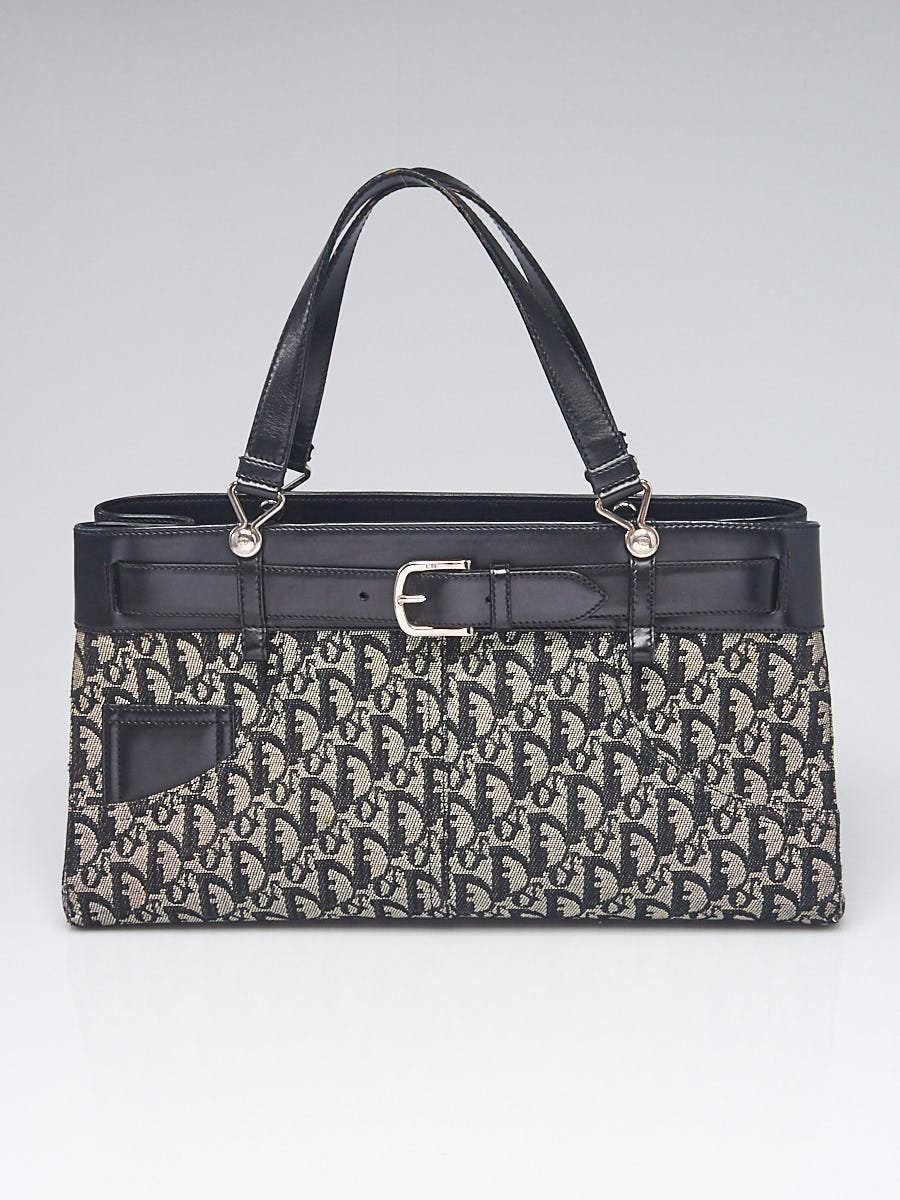 Christian Dior Black/Beige Trotter Canvas and Leather Double Christian Dior Black/Beige Trotter Canvas and Leather Double