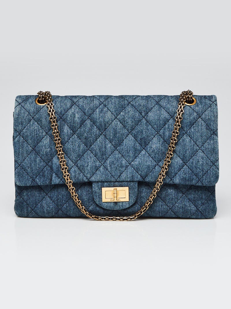 Chanel Blue Denim  Reissue Quilted Classic 227 Jumbo Flap Bag - Yoogi's  Closet