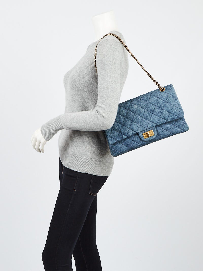 Chanel Blue Denim 2.55 Reissue Quilted Classic 227 Jumbo Flap Bag - Yoogi's  Closet