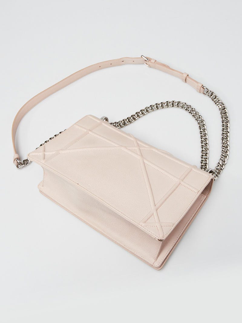 Christian Dior Light Pink Grained Leather Diorama Wallet on Chain Bag -  Yoogi's Closet