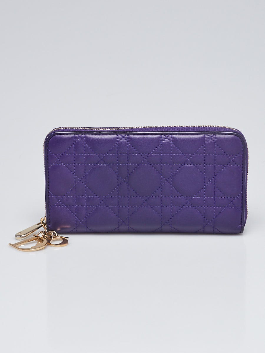 Christian Dior Purple Cannage Quilted Lambskin Leather Lady Dior