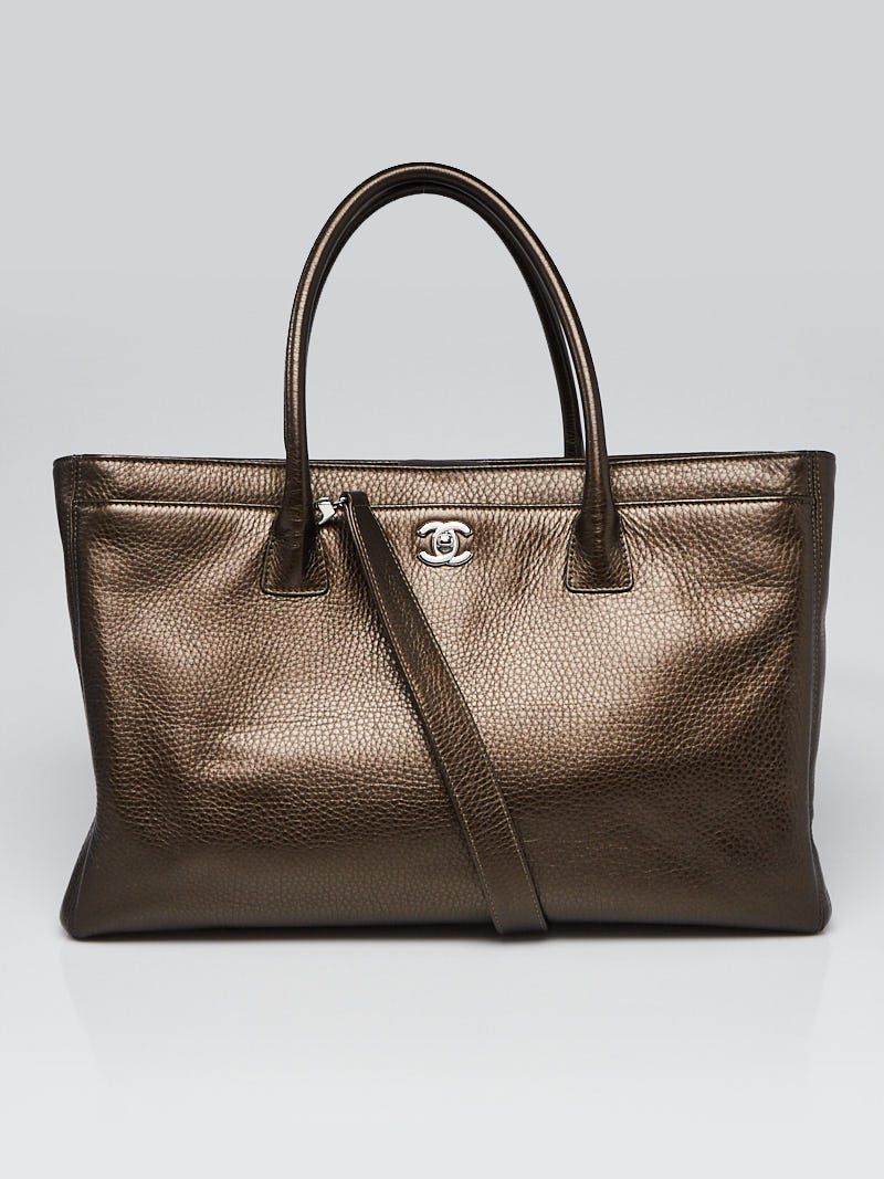 Chanel Bronze Grained Leather Executive Cerf XL Tote Bag - Yoogi's Closet