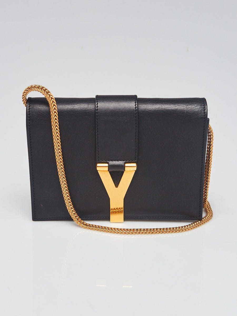 Yves Saint Laurent Black Smooth Calfskin Leather Y-Ligne Mini Pochette  Crossbody Bag - Yoogi's Closet