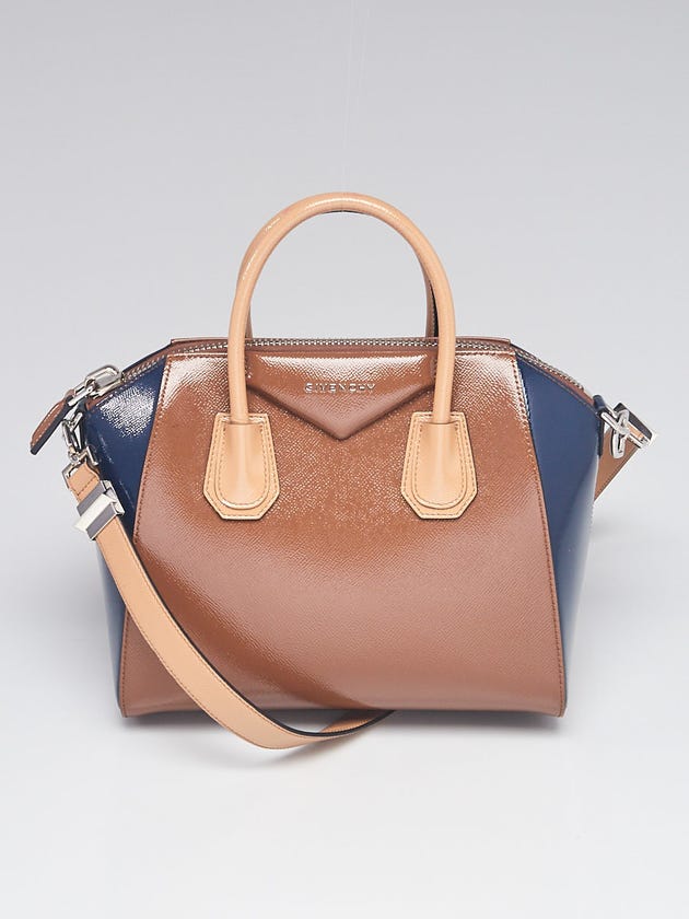 Givenchy Brown Tri-Color Patent Leather Medium Antigona Bag