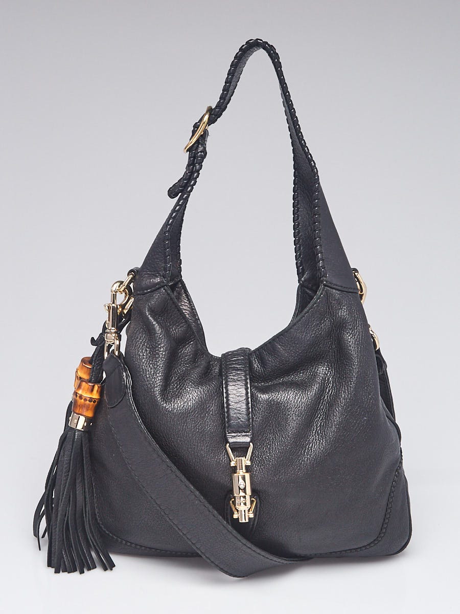 Gucci Black Leather New Jackie Hobo Gucci