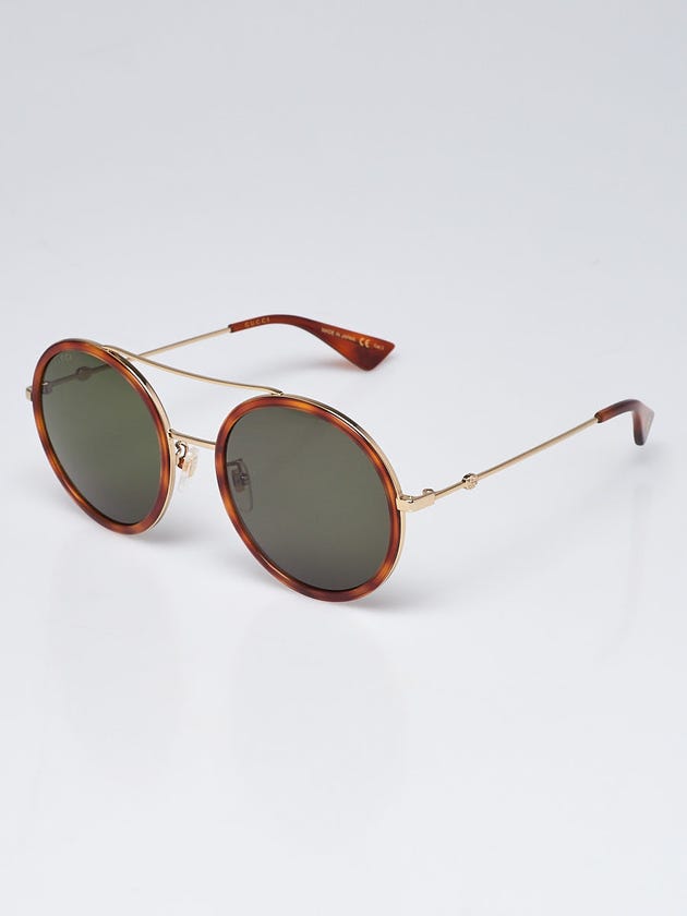 Gucci Tortoise Shell Acetate Round Sunglasses GG0061S