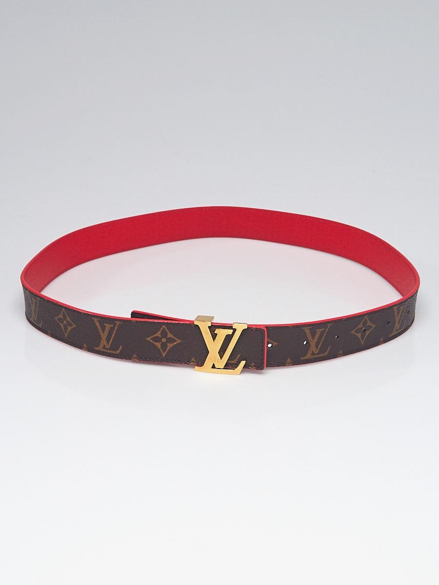 Louis Vuitton - LV Initiales Monogram Canvas & Leather Reversible Belt Red  80