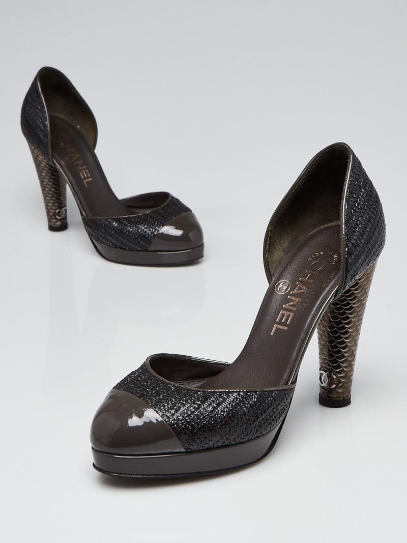 Chanel Embossed Cap d'Orsay Pumps Size 5.5/36 - Yoogi's Closet