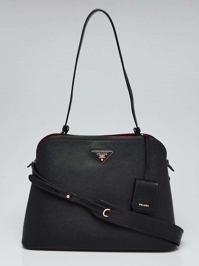 Black Saffiano Leather Shoulder Bag