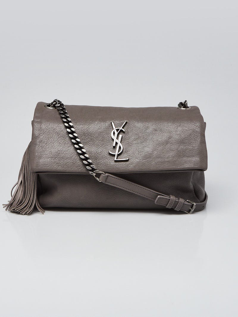 Yves Saint Laurent Black Patent Leather Large ChYc Flap Bag