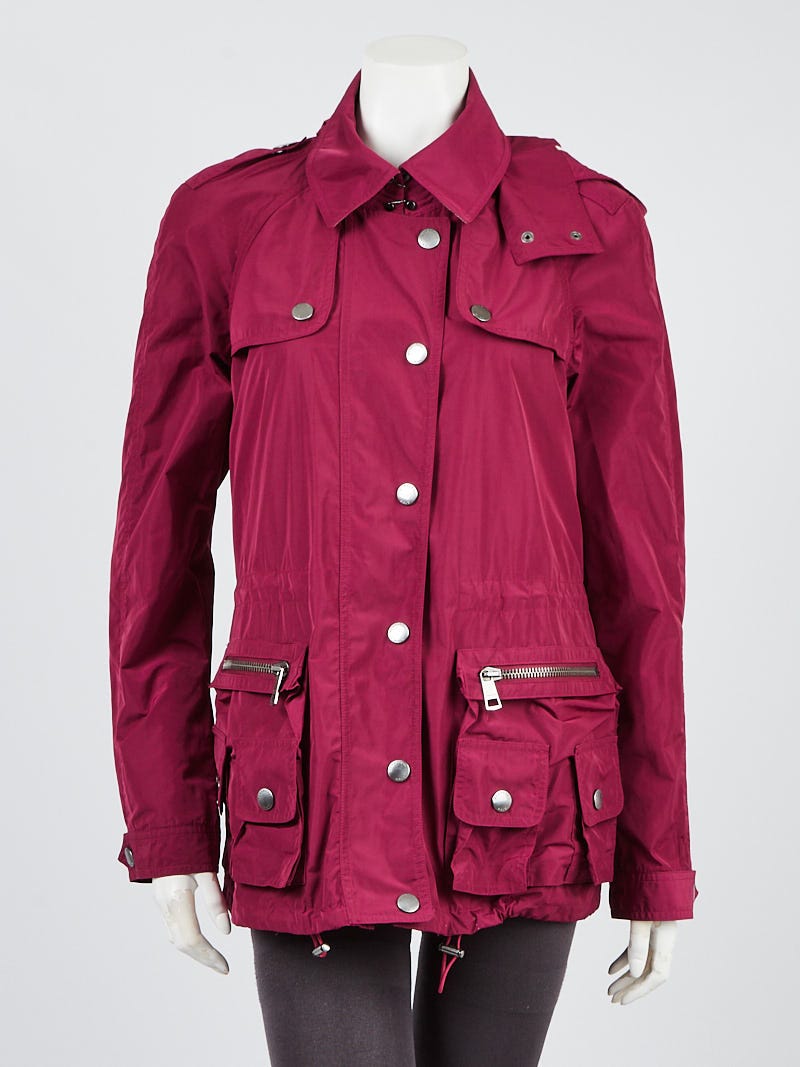 Burberry Magenta Polyester Rain Jacket 