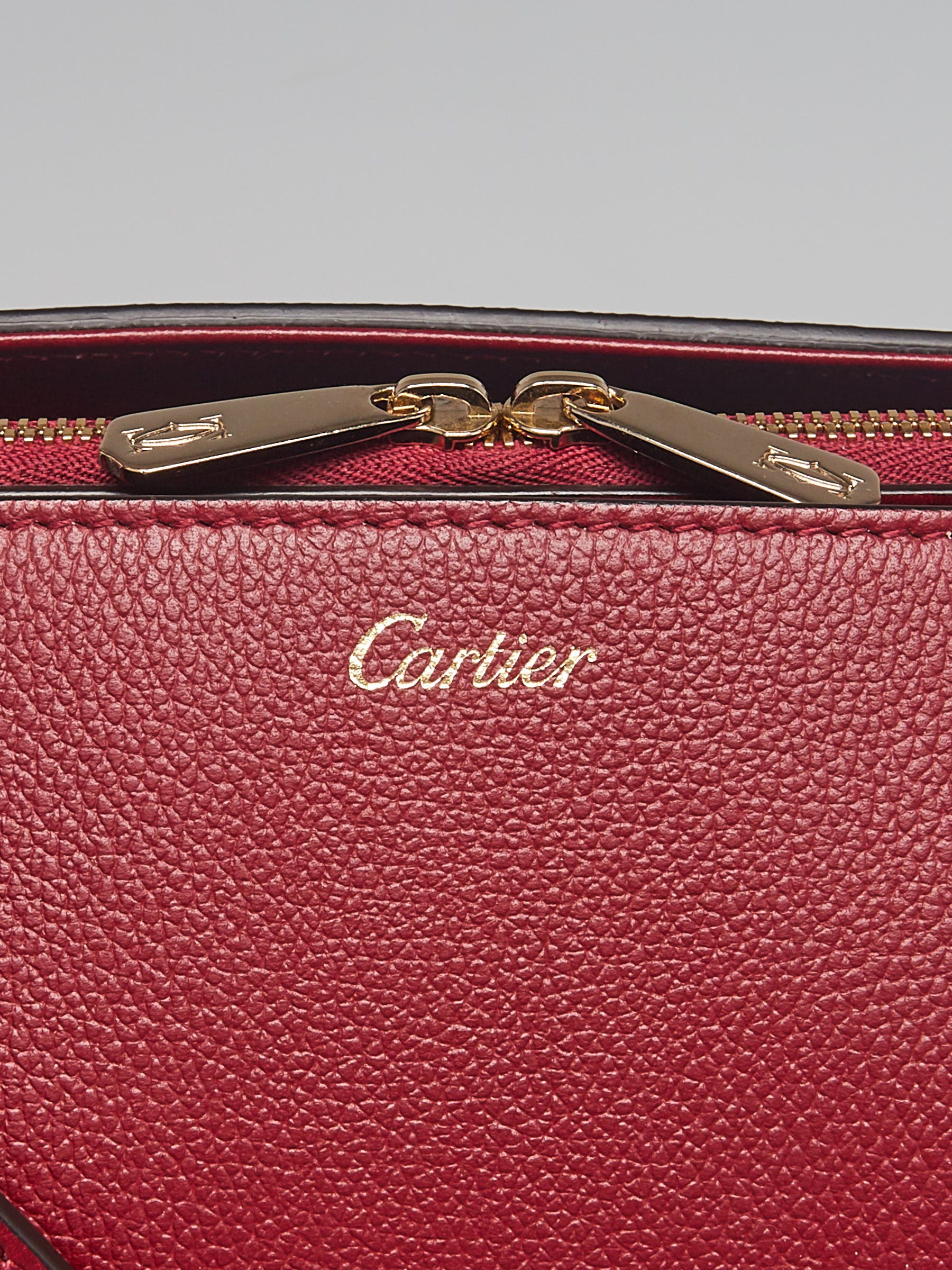 C de Cartier bag, small model - Rhodolite garnet taurillon leather