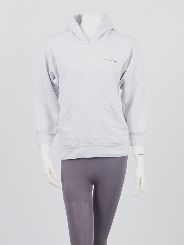 Balenciaga Grey Cotton Pull Over Sweatshirt Hoodie Size Youth 8/Adult  XS