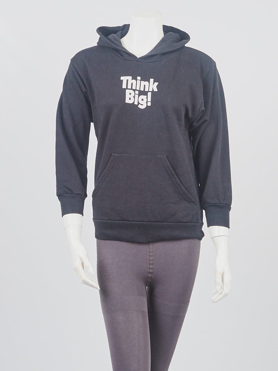 Balenciaga Black Cotton Pull Over "Think Big" Sweatshirt Hoodie Size Youth 8/Adult Yoogi's