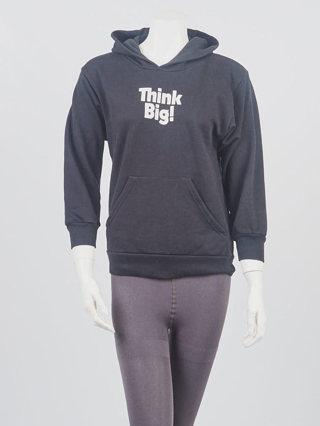 Balenciaga Black Cotton Pull Over "Think Big" Sweatshirt Hoodie Size Youth 8/Adult XS