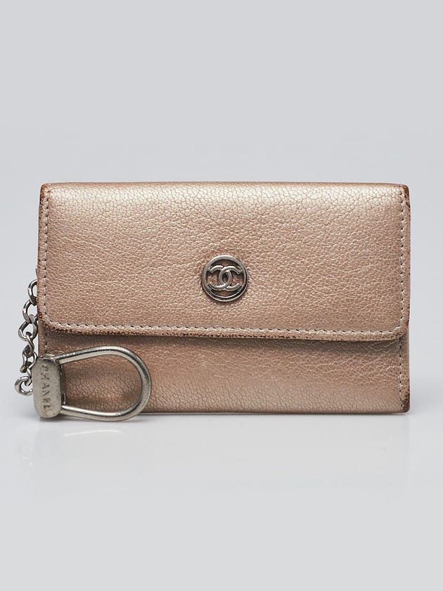 Chanel Gold Caviar Leather Flap Coin Pouch 