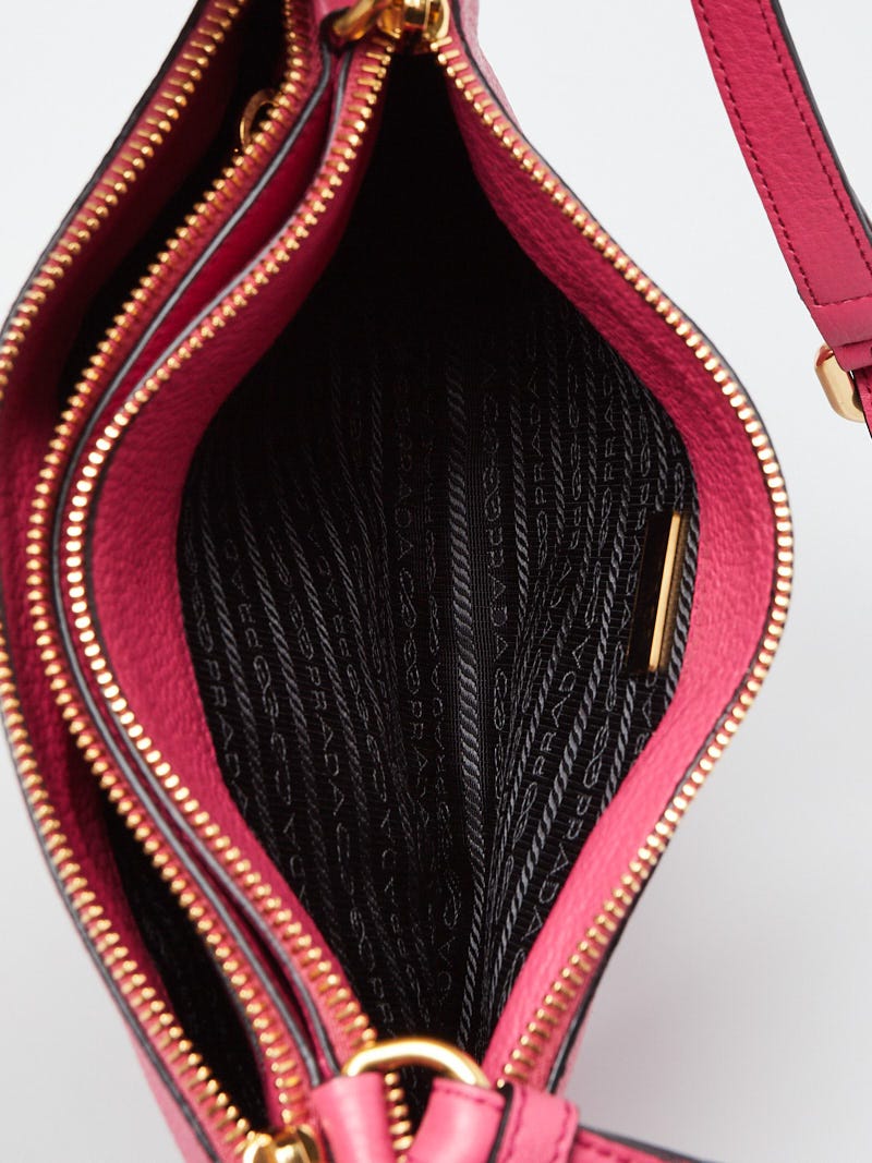 Prada Peonia Vitello Phenix Leather Crossbody Bag 1BH046 - Yoogi's Closet