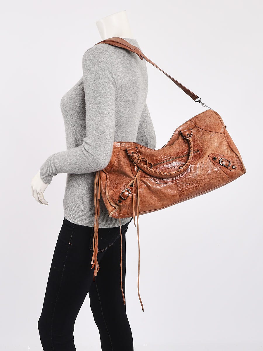 Balenciaga Caramel Lambskin Motorcycle Part-Time Bag | Yoogi's Closet