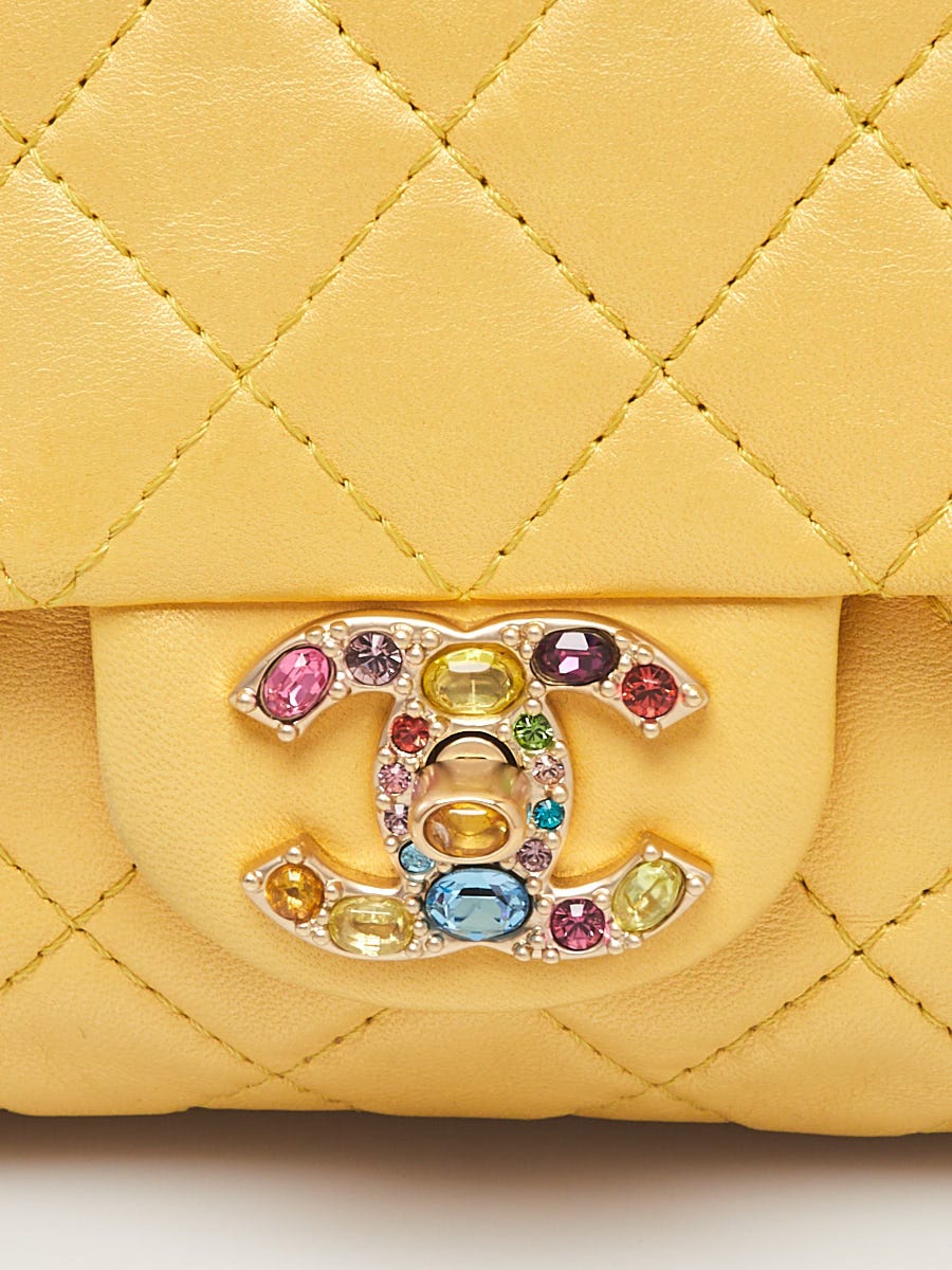 Chanel Juane Lambskin Leather Precious Jewel Medium Flap Bag - Yoogi's  Closet