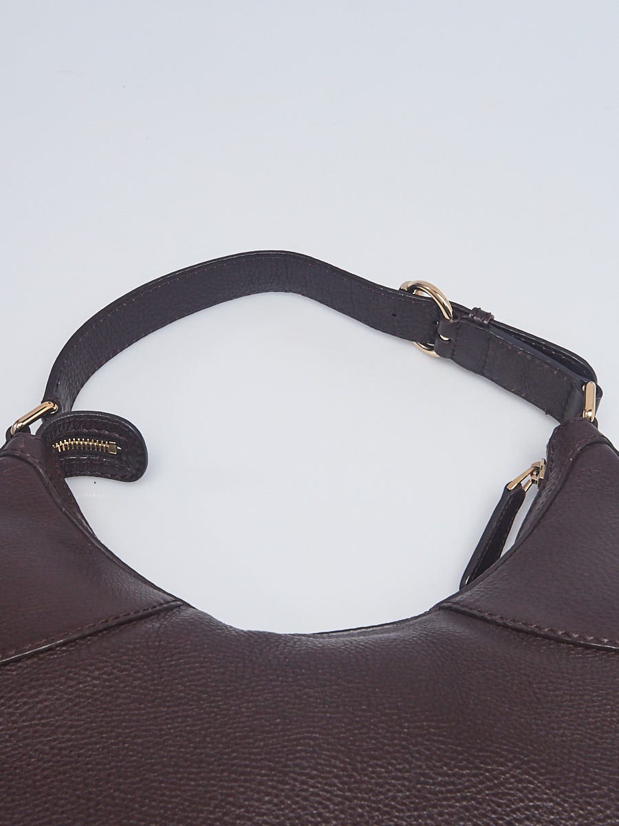 Gucci Brown Leather Vintage Web Horsebit Heritage Hobo Bag - Yoogi's Closet