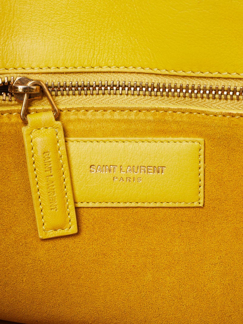 Yves Saint Laurent Yellow Smooth Leather Small Sac de Jour Souple Bag
