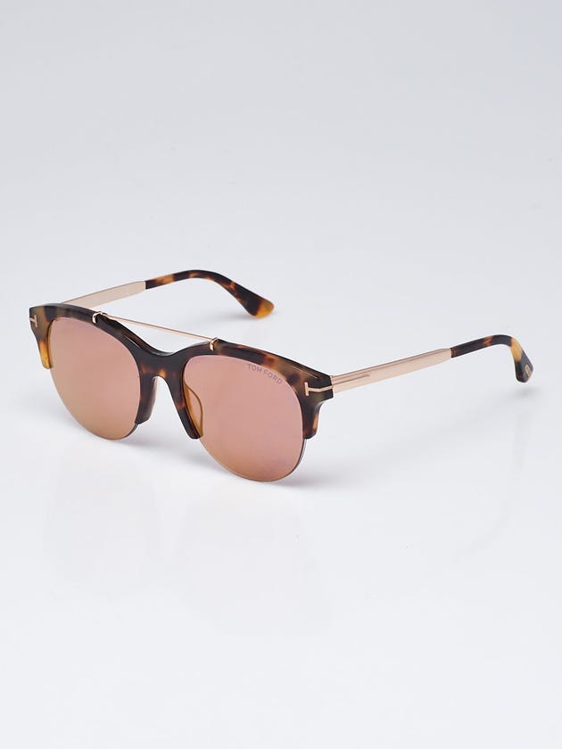 Tom Ford Tortoise Shell  Acetate Frame Adrenne Sunglasses - TF517