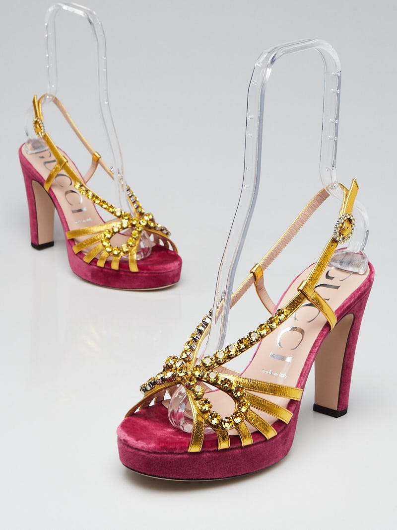 Pink sales velvet sandals