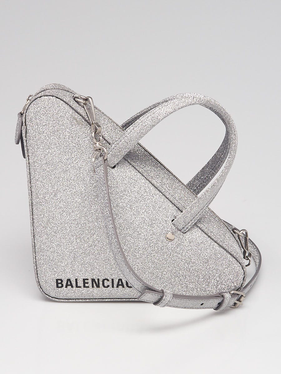 Shop Balenciaga Silver Hourglass XS Top Handle Bag in Glitter Fabric for  WOMEN  Ounass UAE