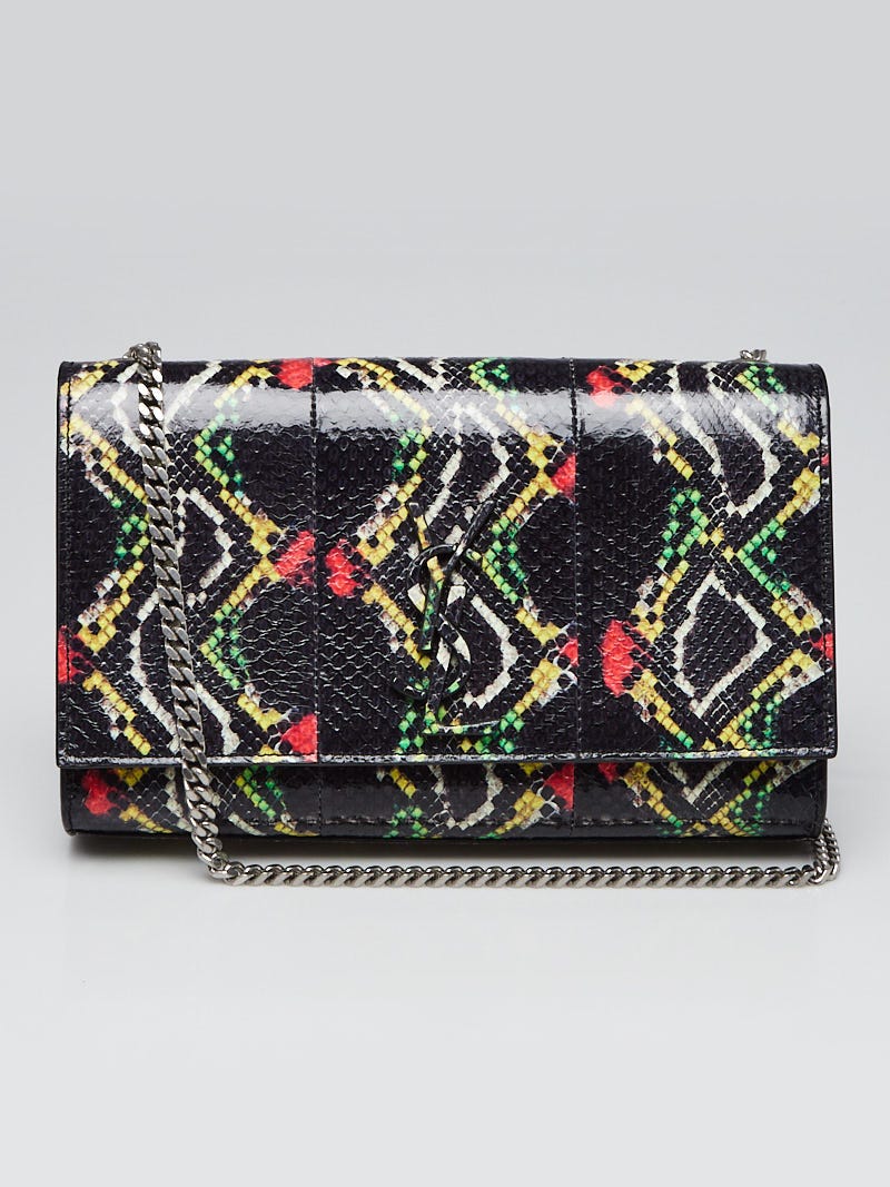 Chanel - Vintage Multicolor Python Flap Clutch - Snakeskin Purse