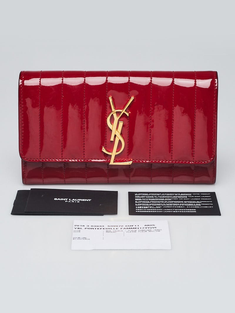 Yves Saint Laurent Patent Leather Continental Wallet w/ Tags - Yellow  Wallets, Accessories - YVE198875