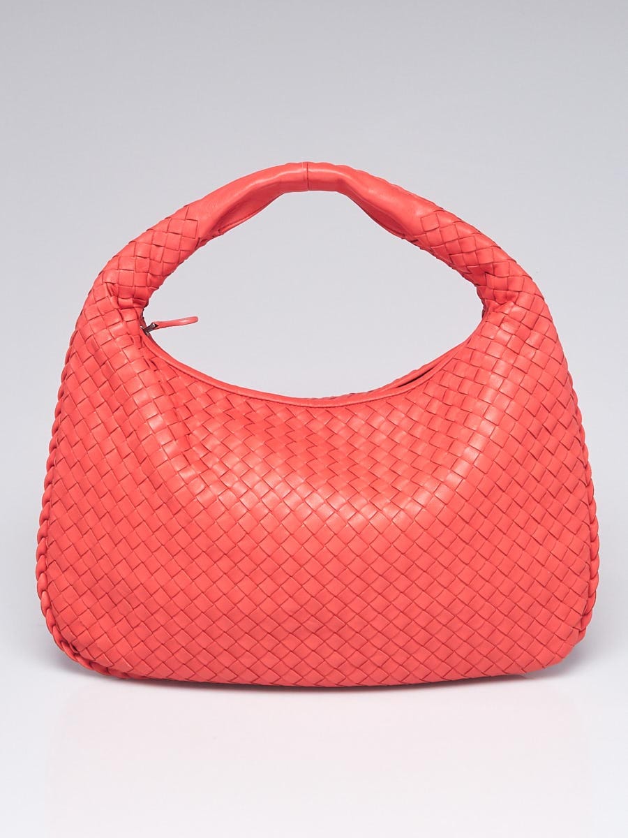Bottega Veneta Magma Coral Intrecciato Woven Nappa Leather Medium