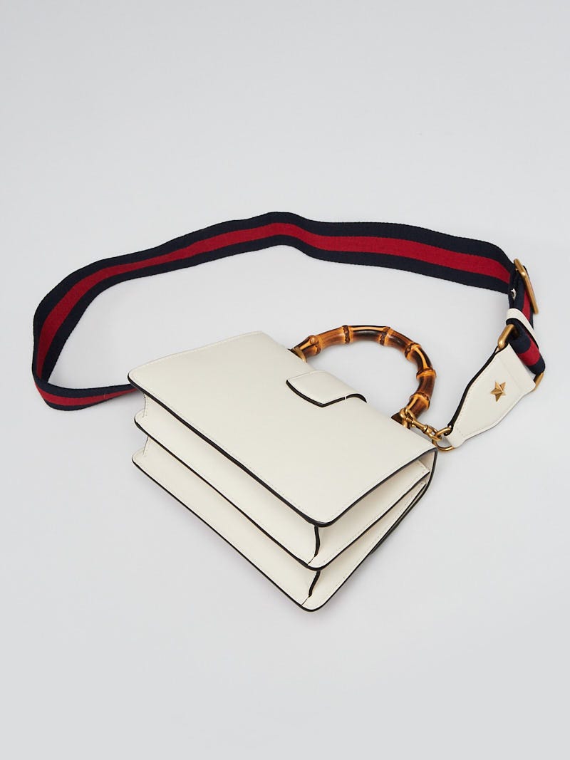 Gucci White/Blue/Red Striped Leather Dionysus XS Top Handle Bag