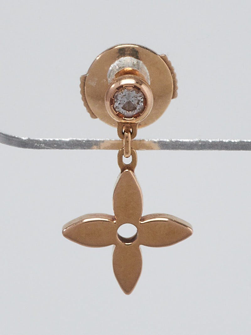 Louis Vuitton Idylle Blossom Diamond 18K Rose Gold 2 Single Earrings