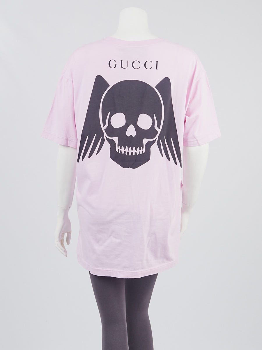 Gucci Pink Cotton Dans Mon Pays On M'appelai L'amour Oversized T-Shirt Size S