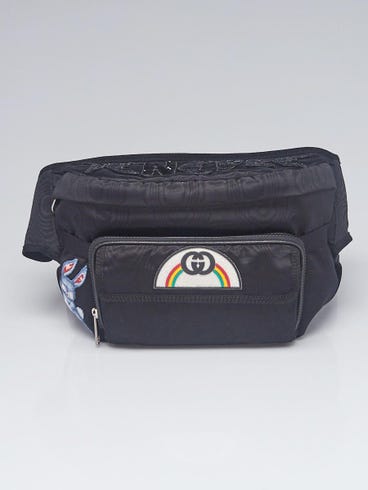 Gucci Black Nylon Retro Patch Belt/Backpack Bag