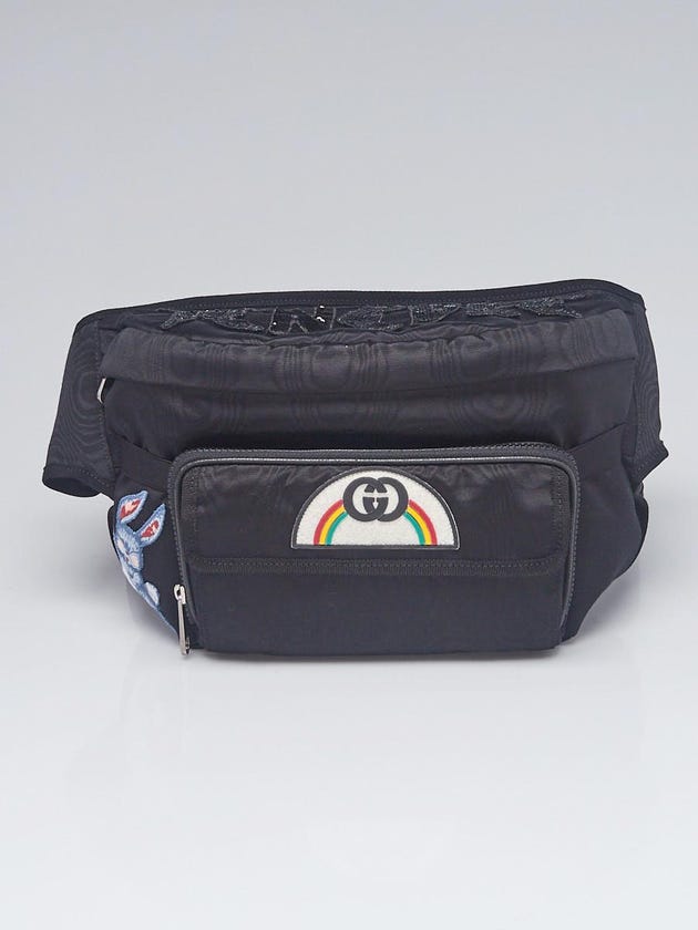 Gucci Black Nylon Retro Patch Belt/Backpack Bag