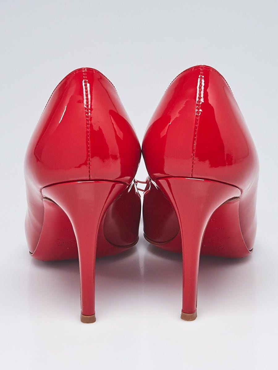 Christian Louboutin Red Patent Leather Bow Pumps Size 6/36.5