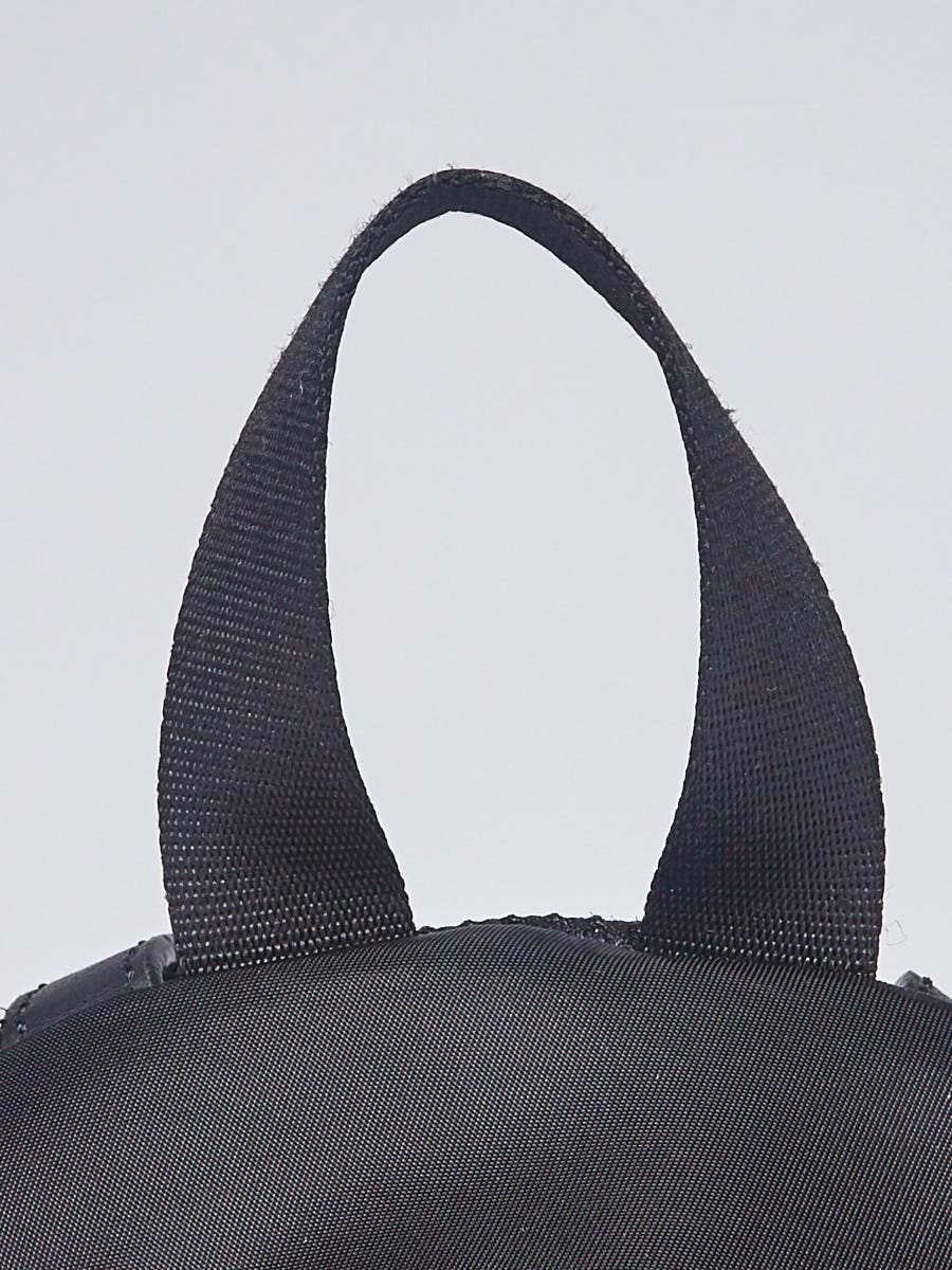 Fendi Black Nylon and Shearling Mini Backpack Bag 8BZ038 | Yoogi's