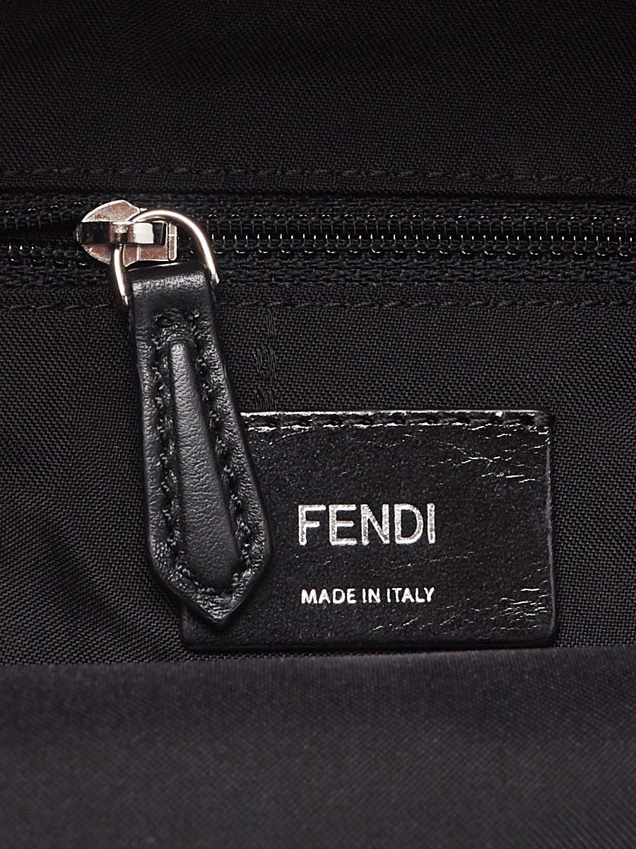 Fendi Black Nylon and Shearling Mini Backpack Bag 8BZ038 | Yoogi's