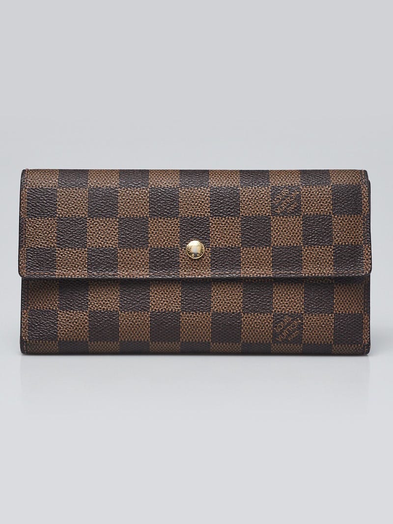 Authentic Louis Vuitton Damier Ebene Canvas Checkbook Holder