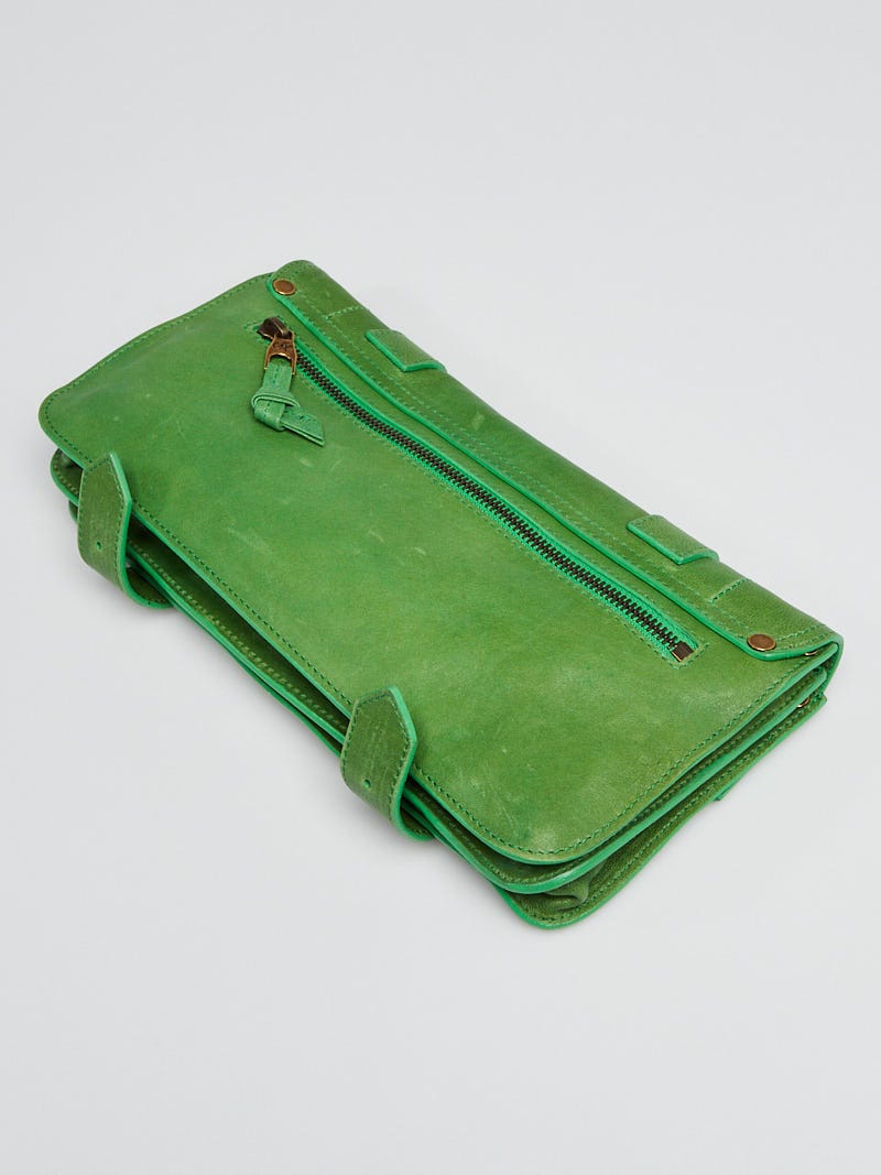 ルレアッシュ⭐︎美品⭐︎ サックカレ　ワンハンドルクラッチ　グリーン系 Proenza Schouler Kelly Green Lux Leather PS1 Pochette Clutch Bag